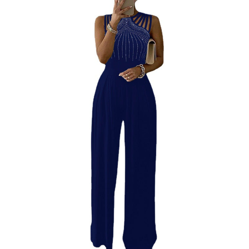 Women's Casual Trousers Summer Slim Solid Color Jumpsuits