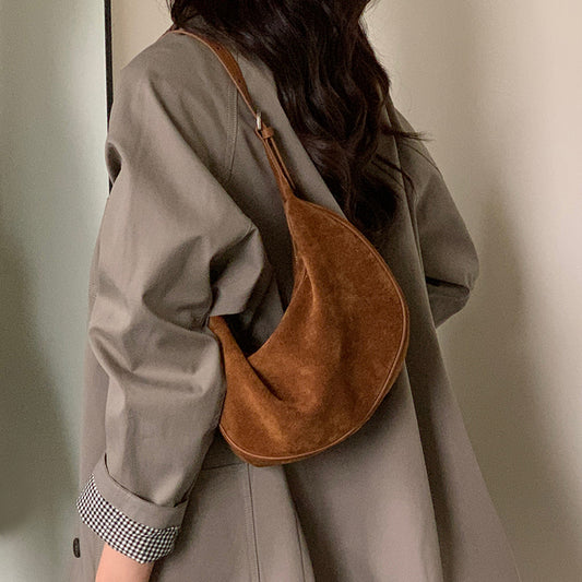 Women's Underarm Retro Style Layer Leather Matte Bags