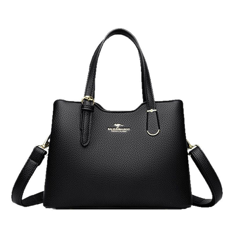 Women's Large Capacity Trendy Simple Textured Mother Handbags
