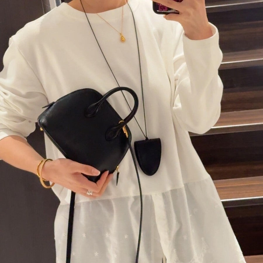 Women's Genuine Leather Wax Line Steel Hardware Bowling Bags