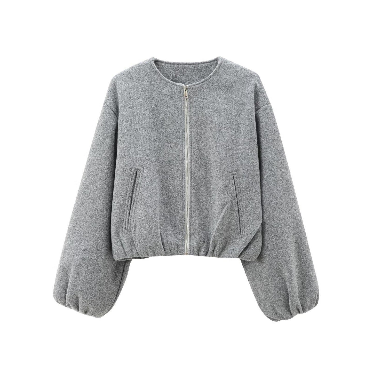 Zipper Pilot Round Neck Autumn Soft Jackets