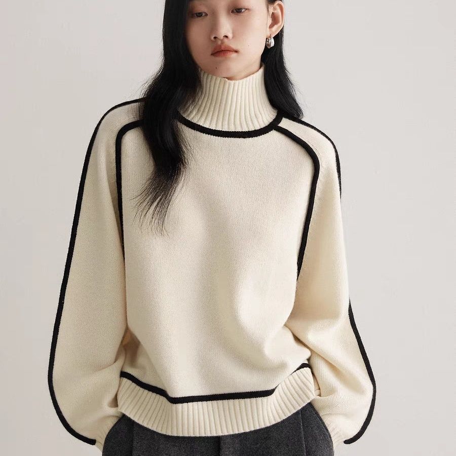 Women's European Striped Slimming Casual Loose Pullover Sweaters
