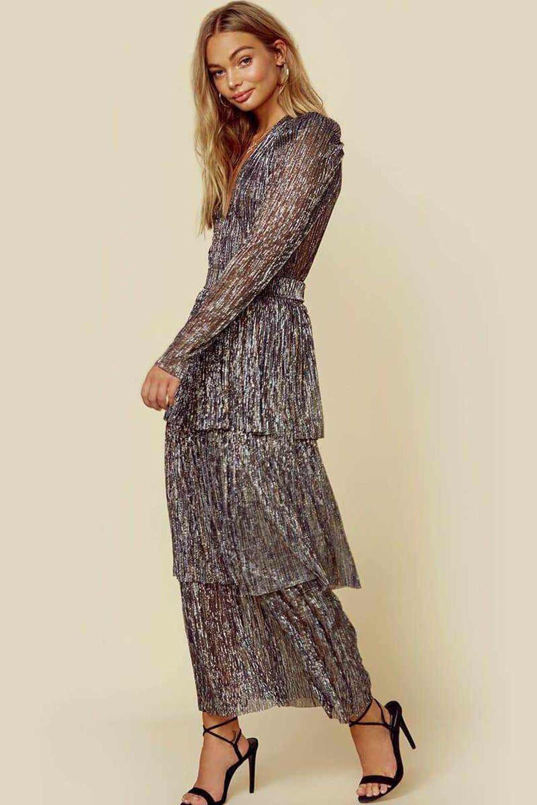 Fashion Long Temperament Commute Printed Black High Waist Dresses