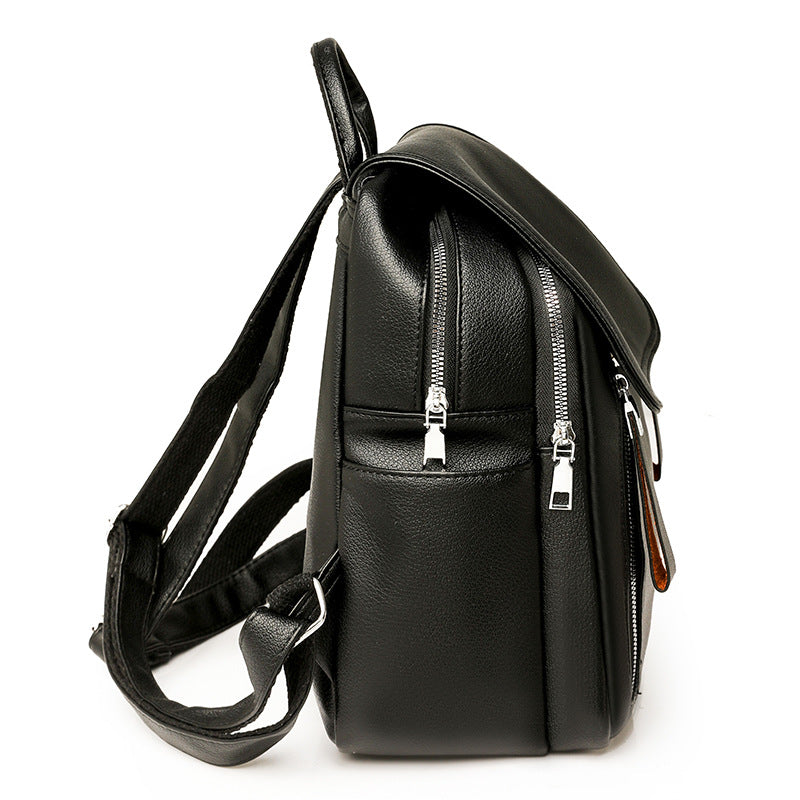 Women's Textured Large Capacity Niche Flip Retro Backpacks