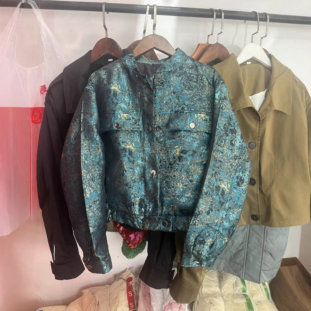 Autumn American Metal Thread Texture Long-sleeved Female Cardigans
