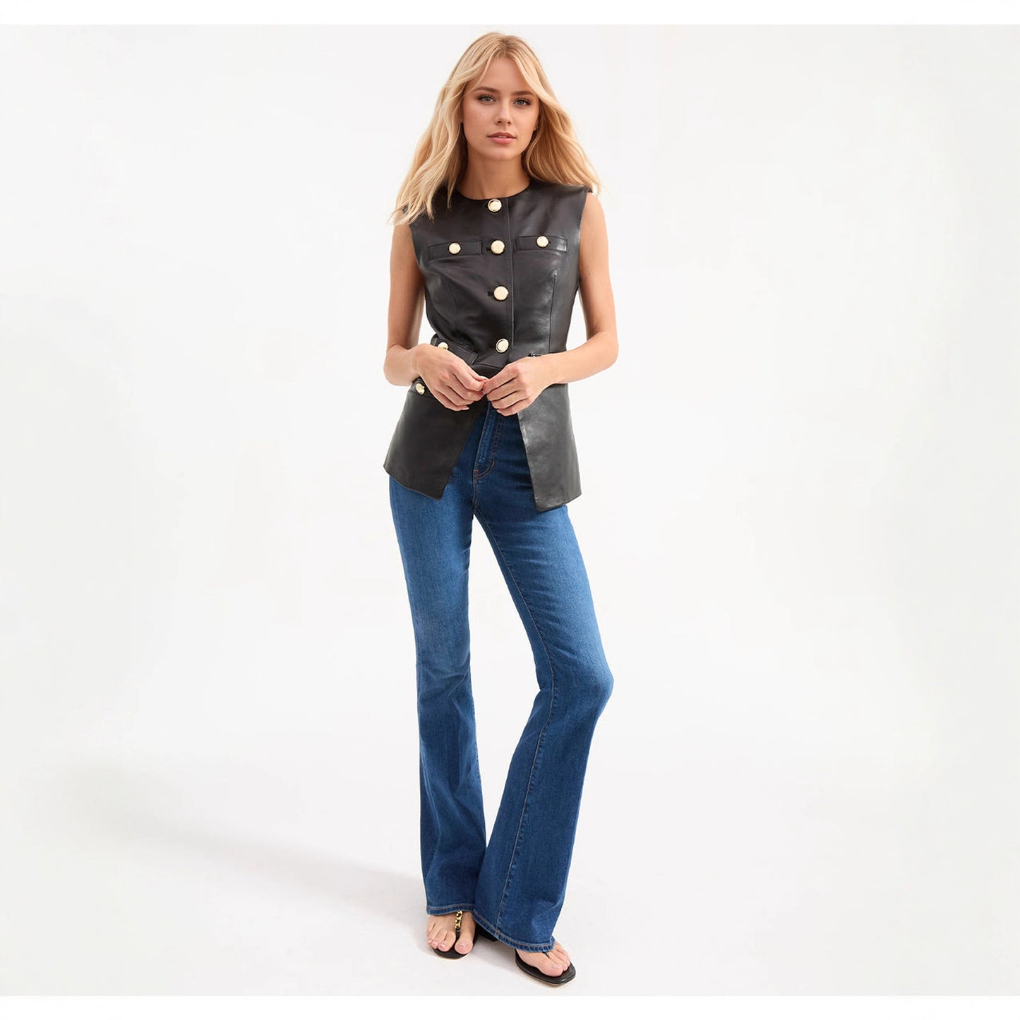 Women's Autumn Simple Temperamental Round Neck Sleeveless Vests
