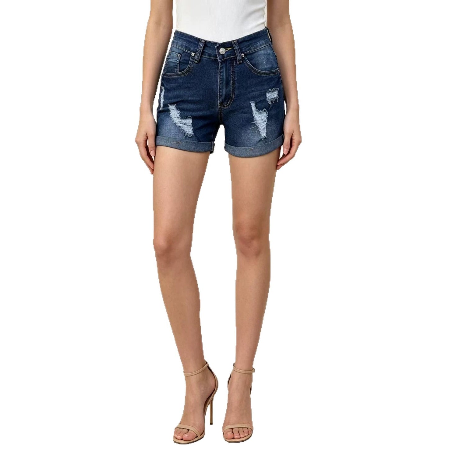 Women's Source Summer Casual Cool Denim Flanging Pants