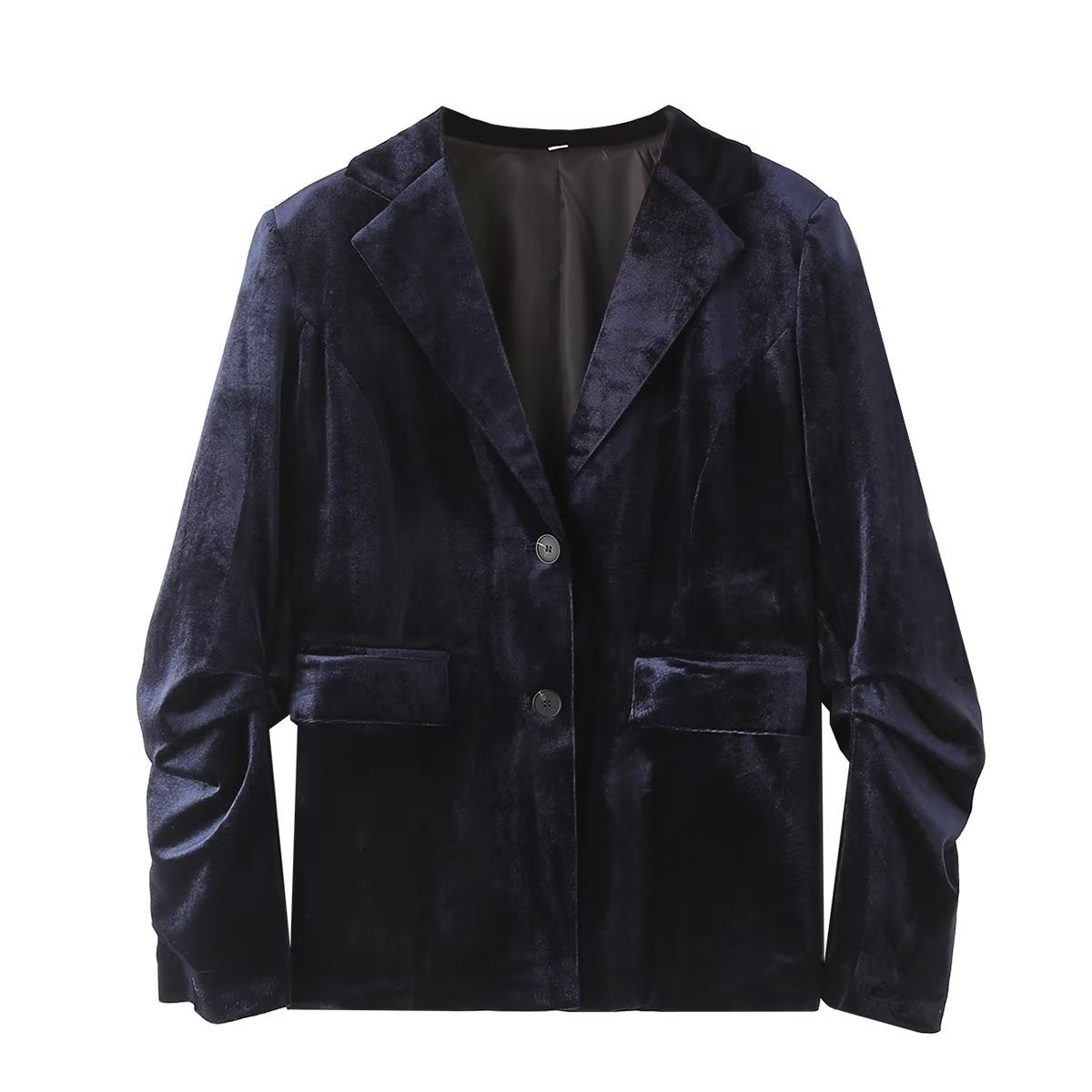Women's Elegant Veet Pleated Long Sleeve Figure Blazers