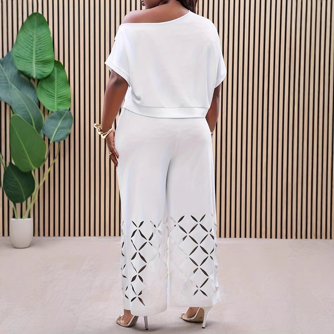 Elegant Solid Color Casual Asymmetric Shoulder Suits