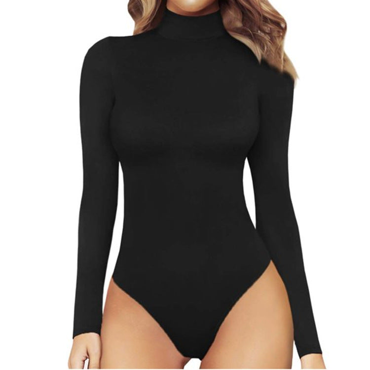 Women's Casual Bottoming Long Sleeve Tight Leopard Women's Jumpsuit/clothing