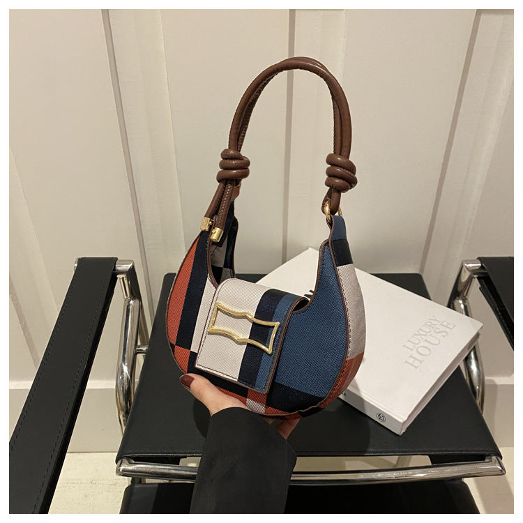 Women's Summer Fashion Crescent Simple Texture Design Crossbody Bags
