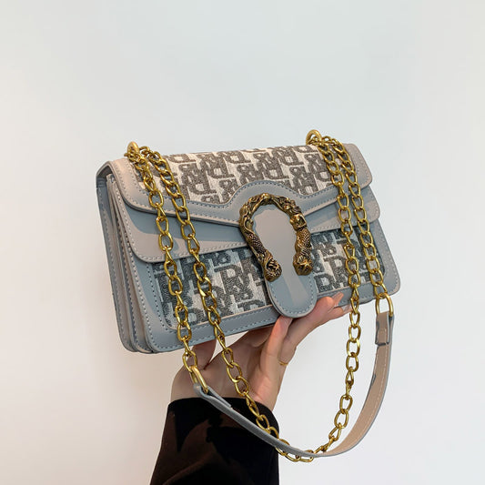 Women's Simple Fashion Retro Printed Chain Texture Crossbody Bags