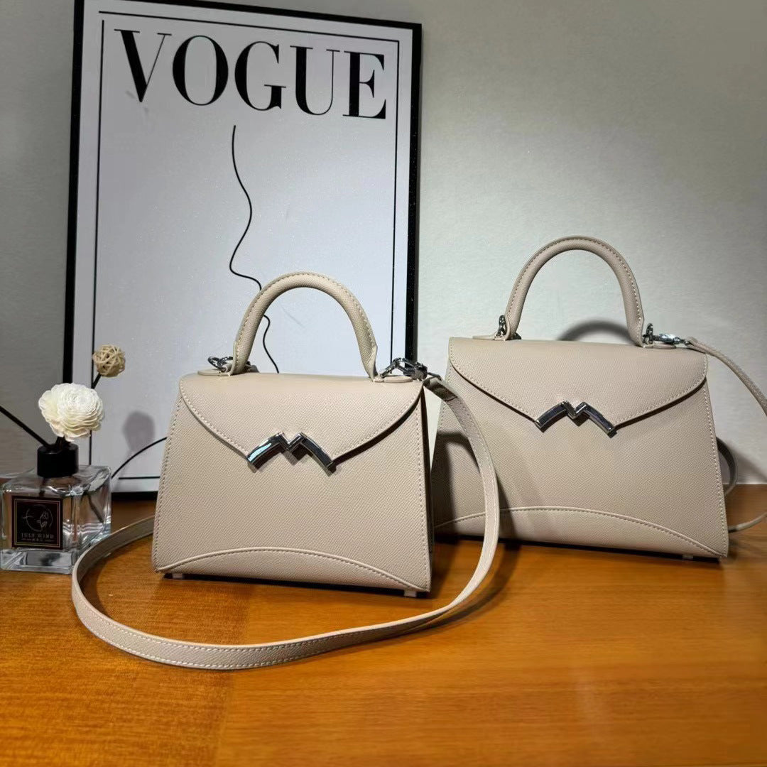 Women's Palm Print Genuine Leather Hand Holding Crossbody Bags