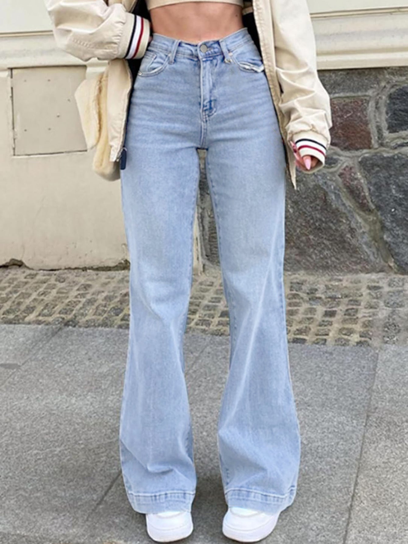 Women's Straight Narrow Summer High Slimming Small Sized Jeans