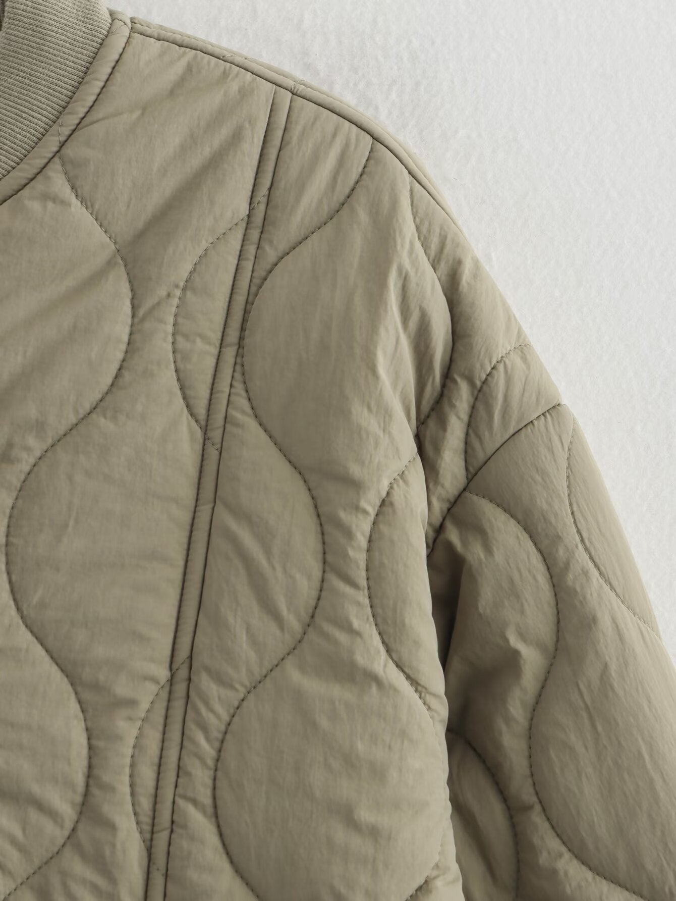 Print Lining With Threaded Collar Long Coats