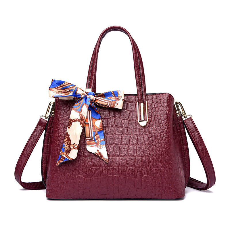 For Mom Fashionable Crocodile Pattern Large Handbags