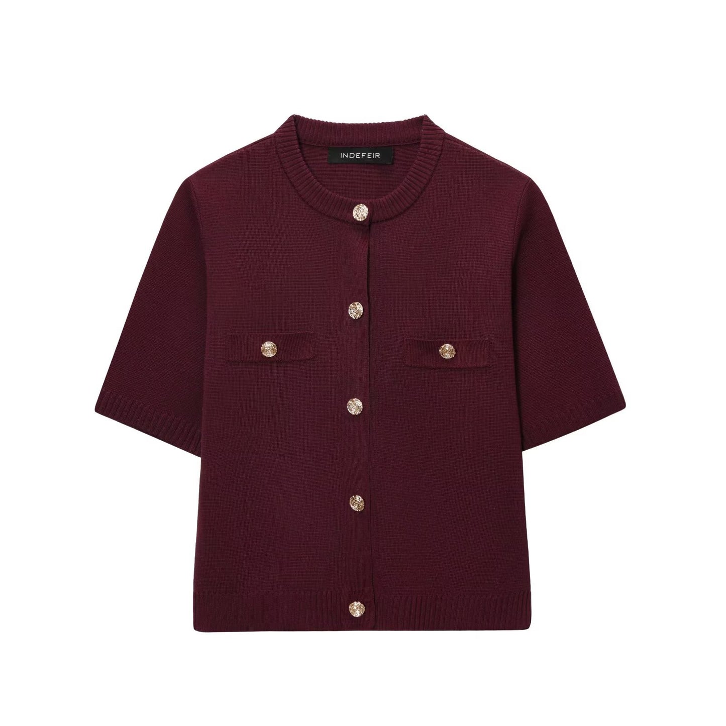 Women's Homemade Western Style Fashion Short-sleeved Knitted Knitwear