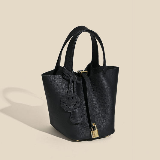 Women's First Layer Cowhide Vegetable Basket Handbags