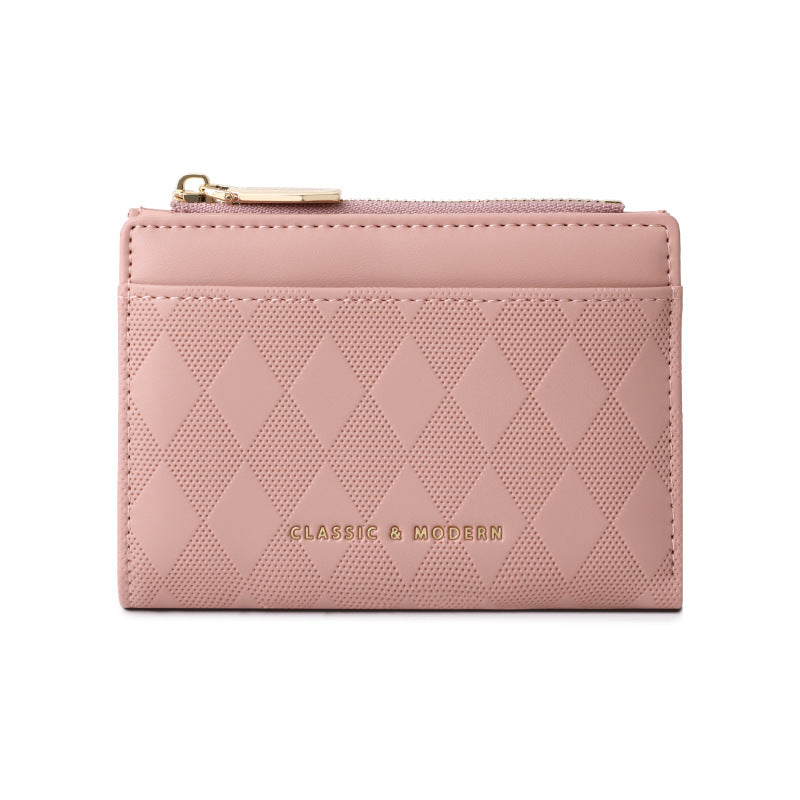 Women's Fashion Simple Premium Leather Special Prismatic Ladies Wallets