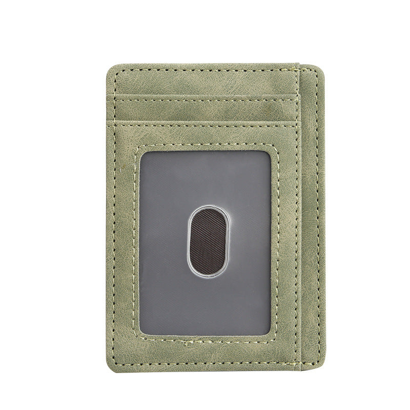 Men's Crazy Horse Leather Neutral Unisex Position Card Holder