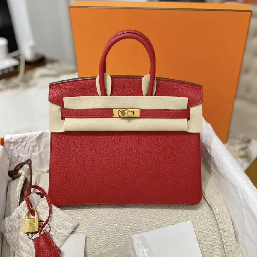 Women's Version First Layer Cowhide Genuine Leather Kelly Handbags