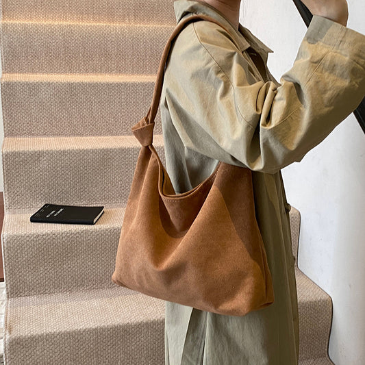 Suede Matte Solid Color Retro Simple Texture Bags