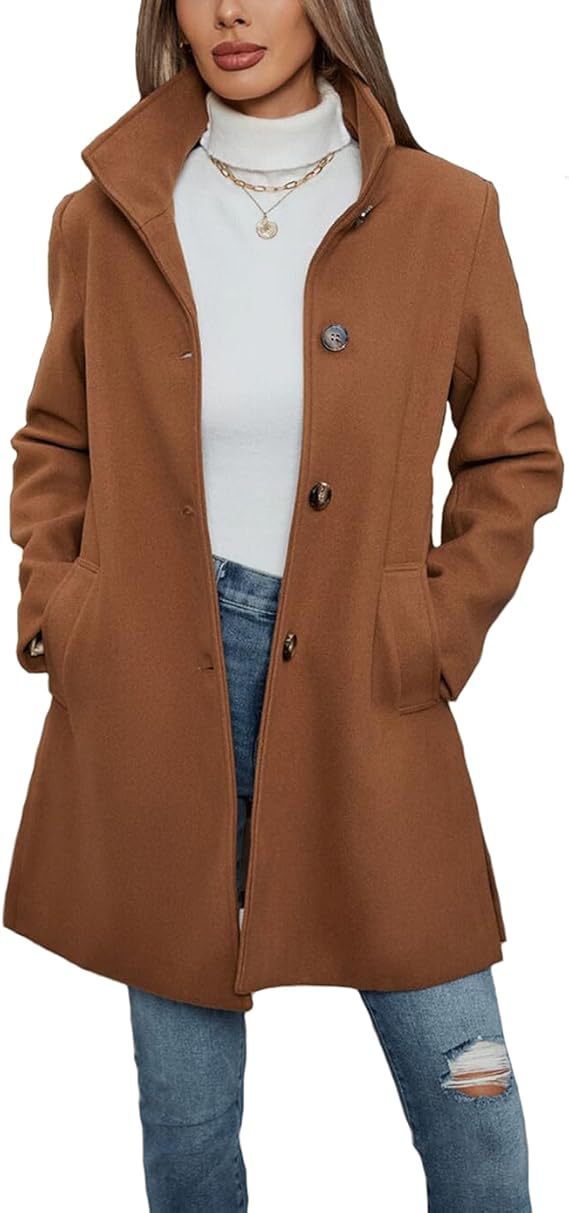 Women's Fashion Casual Thick Long Sleeves Woolen Coats