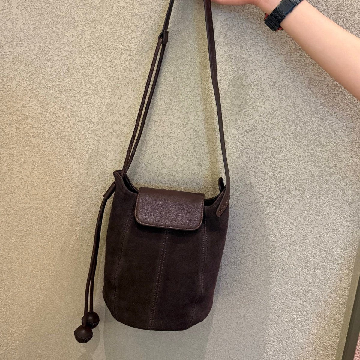 Women's Frosted Leather Cross Body Niche Bucket Bags