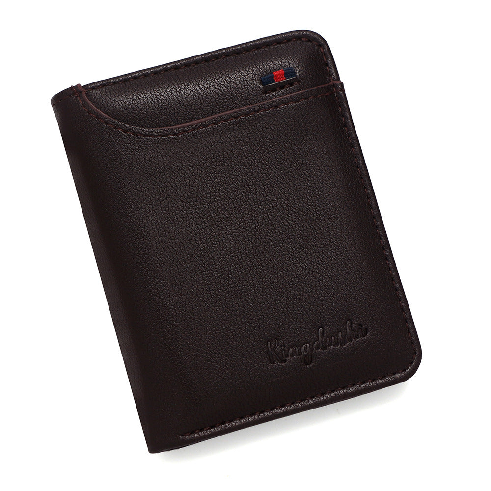 Men's Short Korean Retro Trifold Multiple Slots Card Holder
