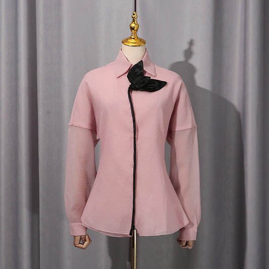 Women's Fashionable Casual Shirt Autumn Sweet Lantern Blouses