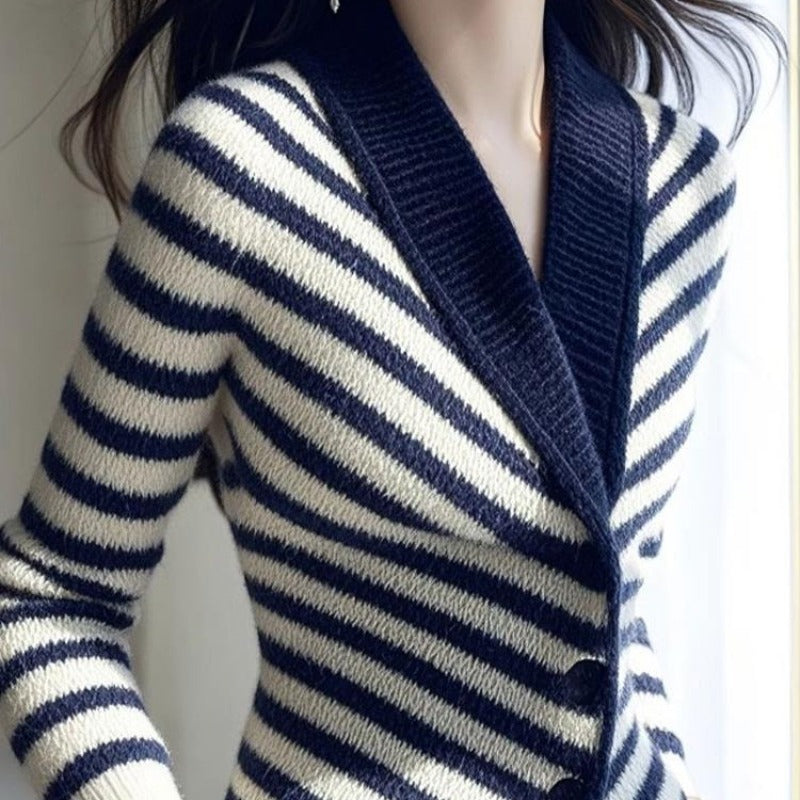 Unique Beautiful Blue Striped Can Be Sweaters