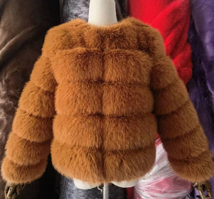Fur Imitation Fox Stitching Winter Thickened Coats
