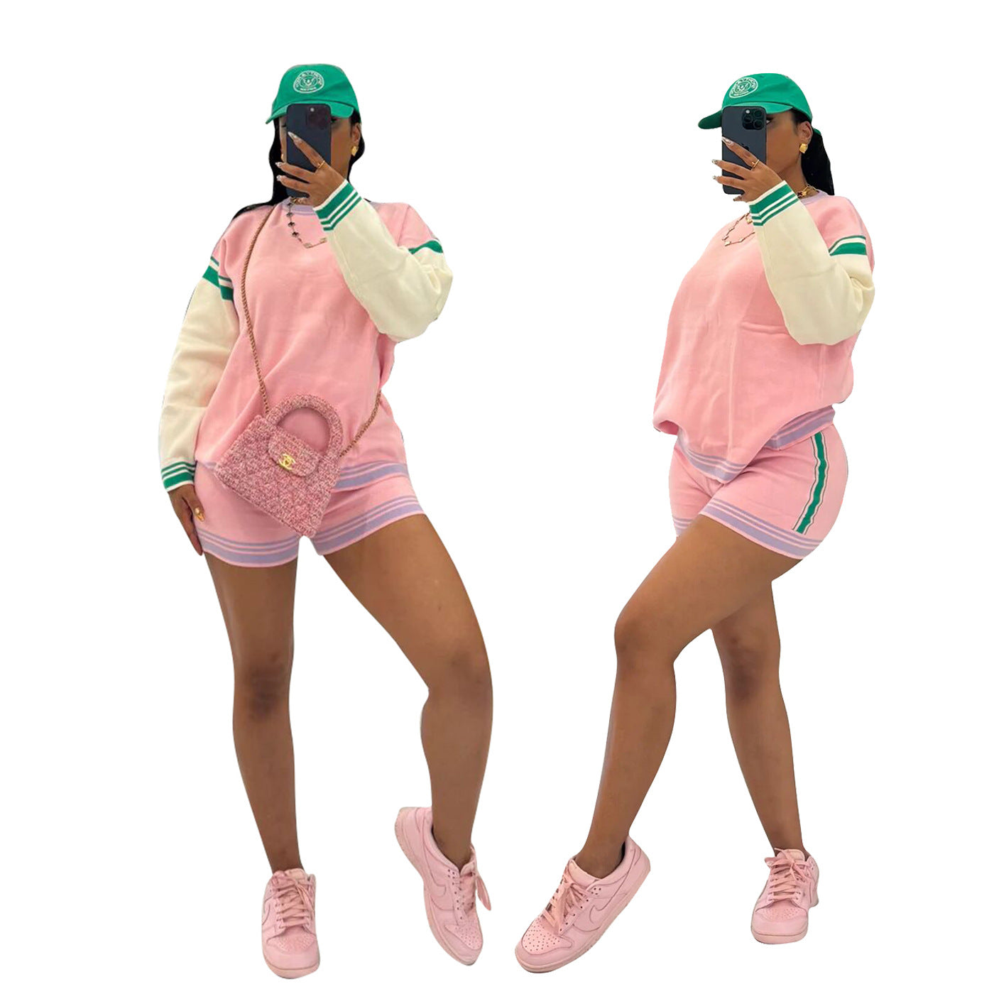 Women's Sports Casual Multicolor Long Sleeve Knitting Suits