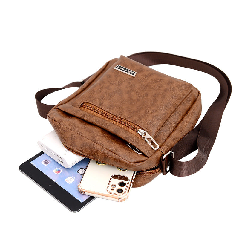Men's Korean Style Large Capacity Leather Men's Shoulder Bags