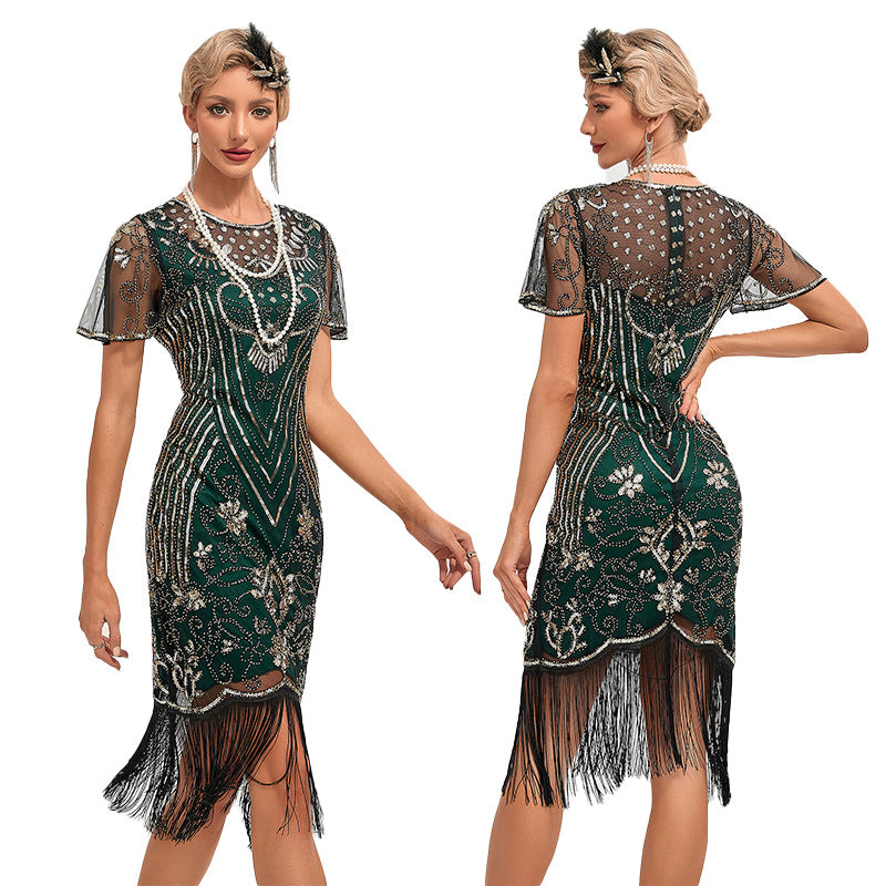 Sequined Dress Tassel Party Banquet Dance Wedding Dresses