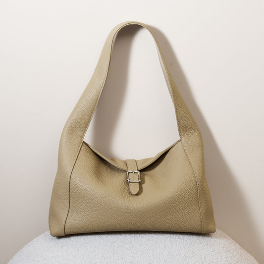 Women's First Layer Cowhide Underarm Lychee Handbags