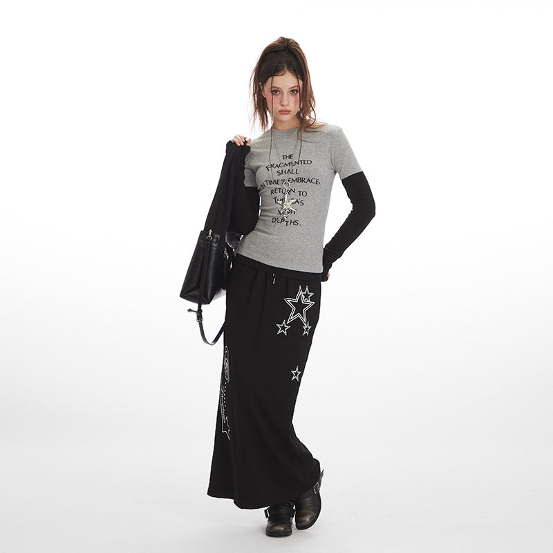 Women's American Fake Two Pieces Slim Fit Blouses