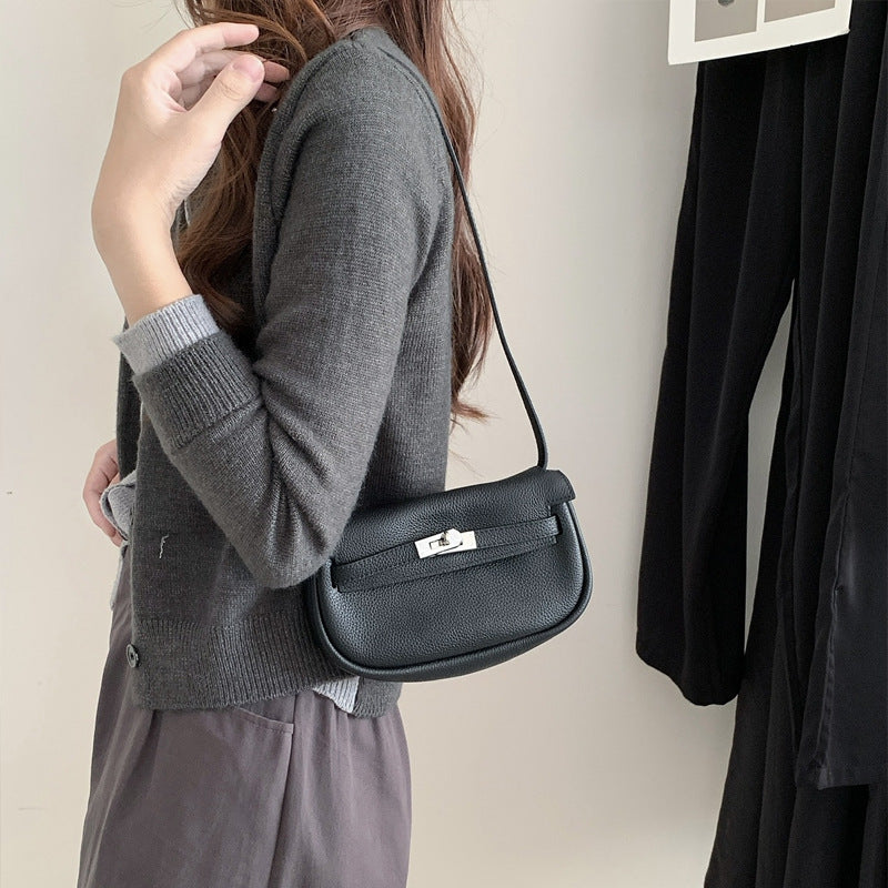 Women's Layer Cowhide Saddle Minority Fashion Genuine Crossbody Bags