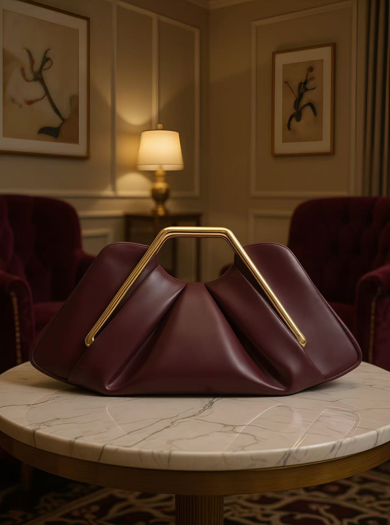 Women's Soft Leather Niche Cloud Dinner Party Bags