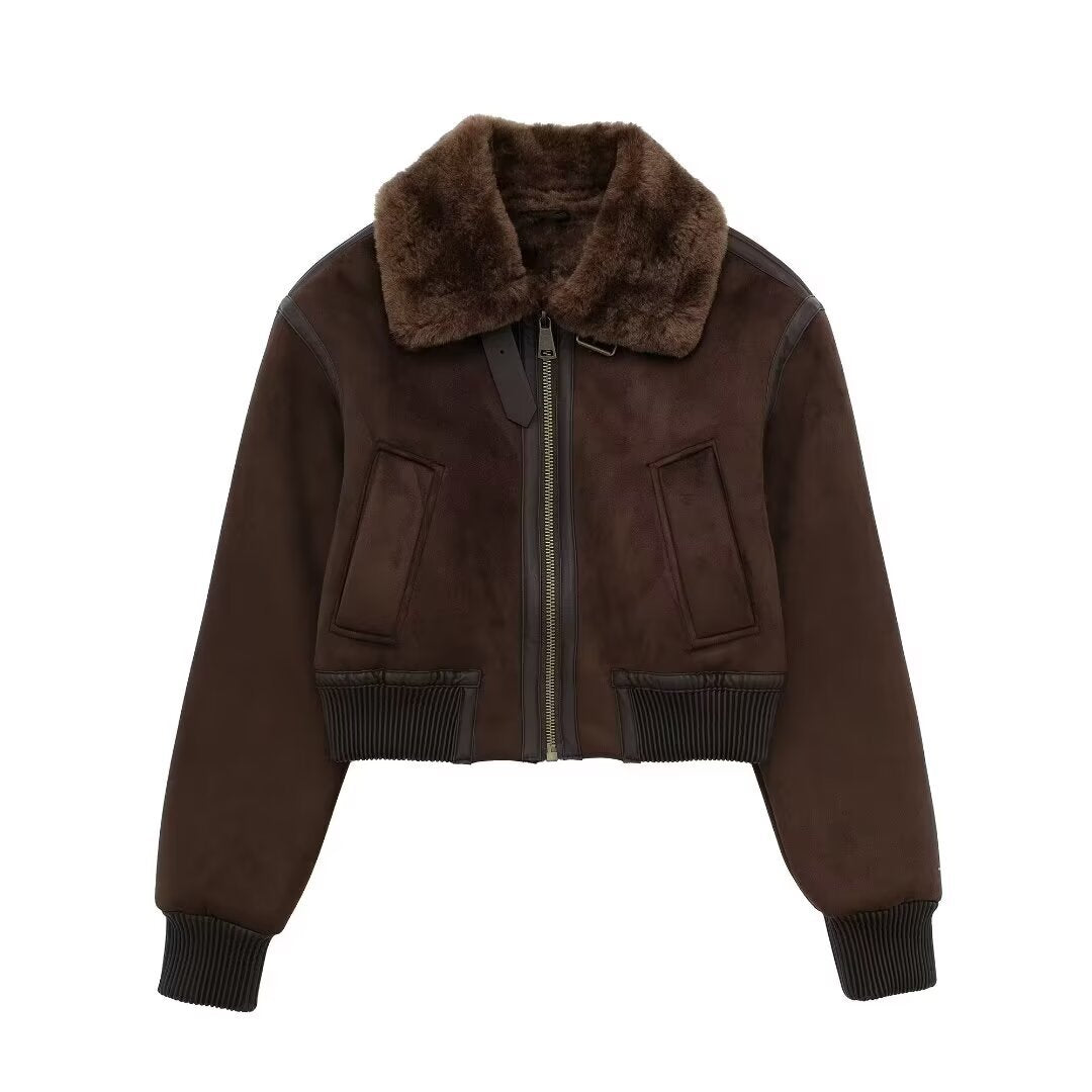 Loose Style American Retro Motorcycle Warm Coats
