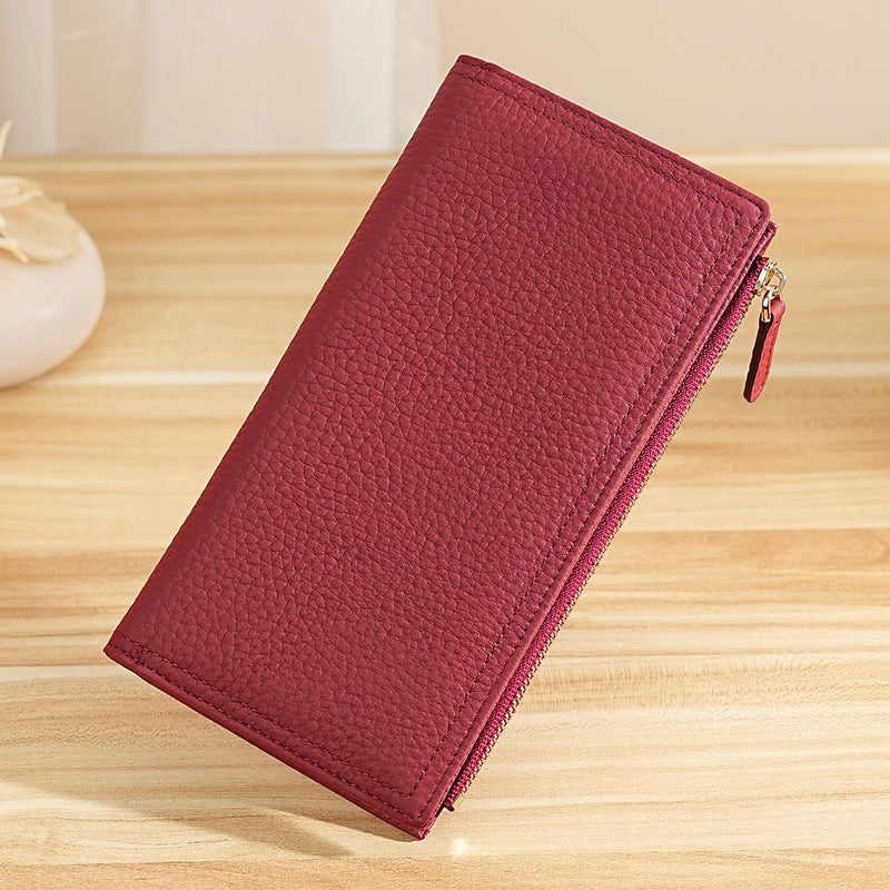 Litchi Pattern Leather Large Capacity Multiple Ladies Wallets