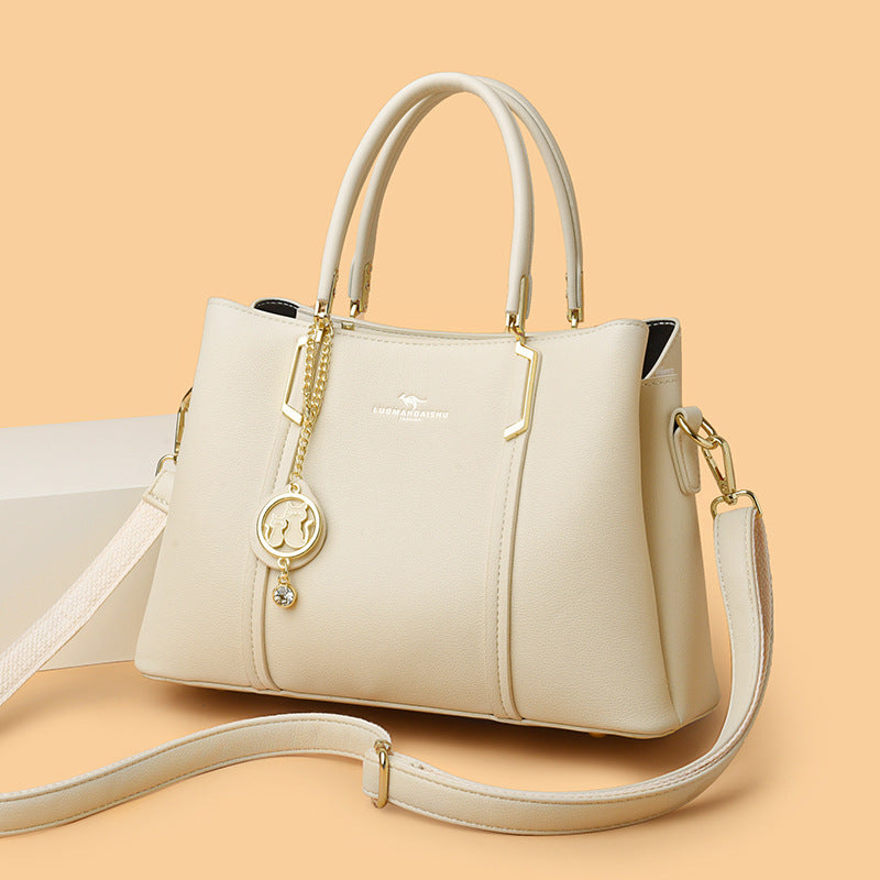 Women's Kangaroo Large Capacity Stitching Soft Leather Bags