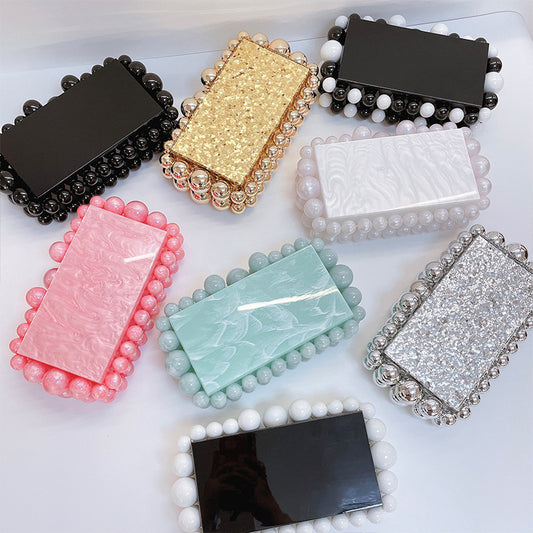 Women's Monster Acrylic Cloud Plastic Clutch Flash Handbags