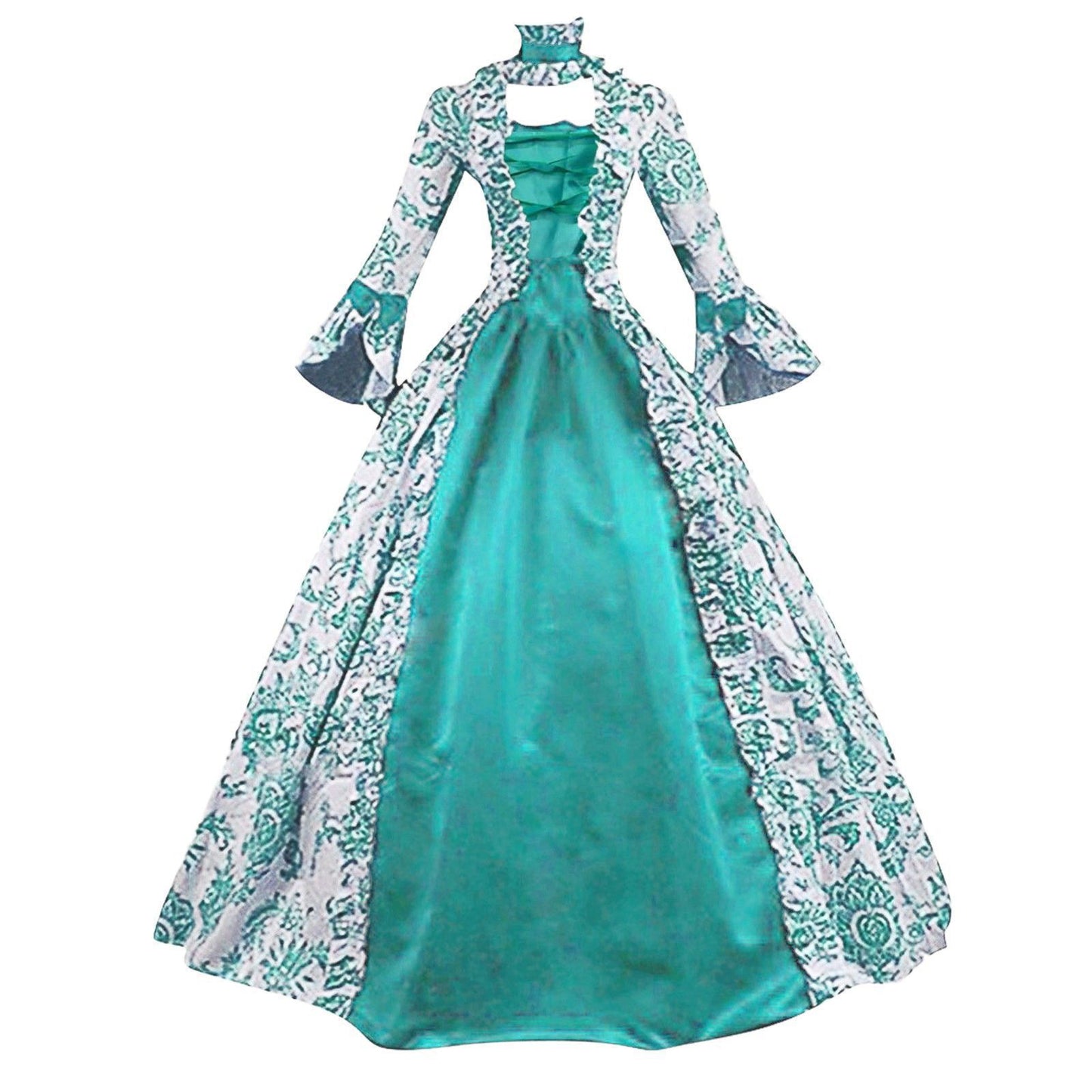 Retro Long Sleeve Dress Printed Elegant Dresses