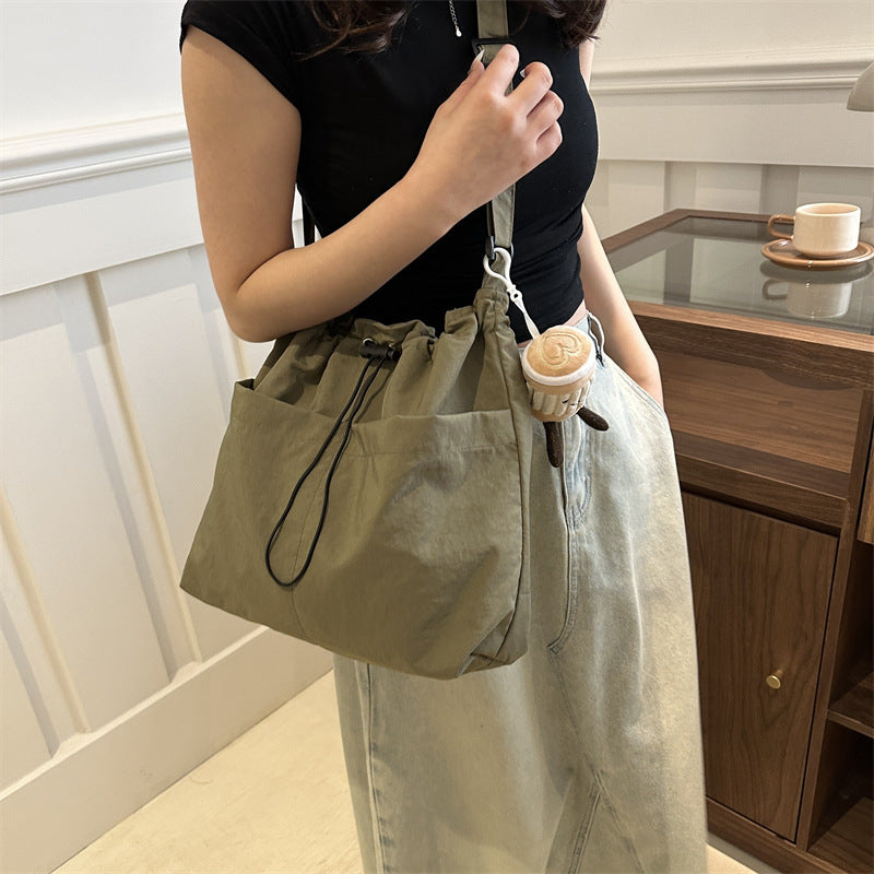Capacity Waterproof Nylon Cloth Drawstring Ruffle Bags