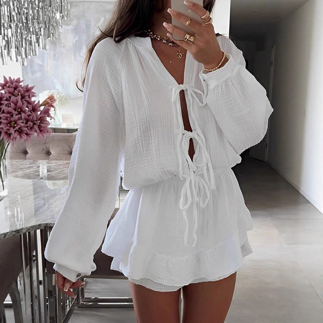 Women's Lantern Sleeve High Waist Ralph Large Dress