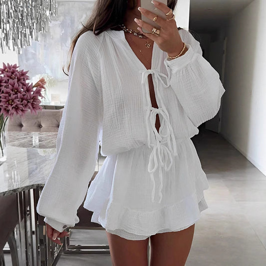 Women's Lantern Sleeve High Waist Ralph Large Dress