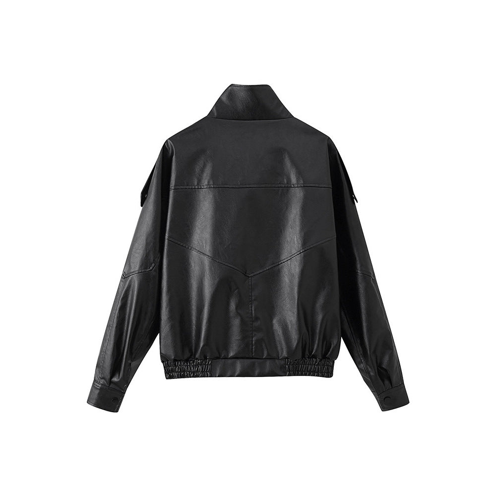 Women's Refined Stylish Versatile Minimalist Design Long Sleeve Stand Jackets