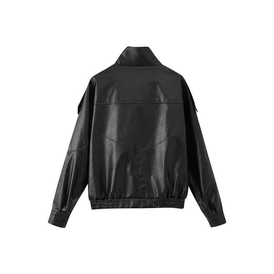 Women's Refined Stylish Versatile Minimalist Design Long Sleeve Stand Jackets