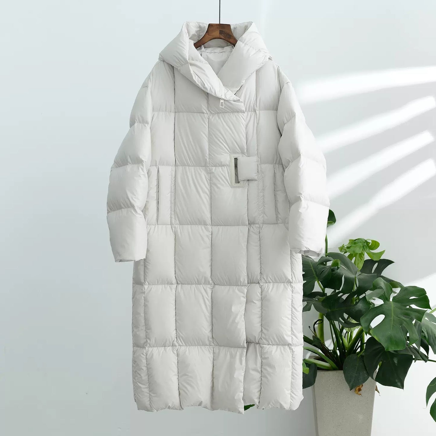 Women's Duck Down Long Hooded Thickened Warm Jackets